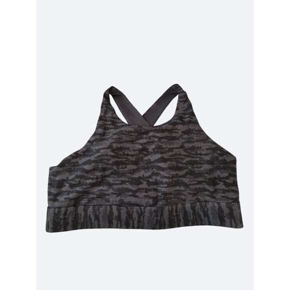 Fabletics No Bounce Sports Bra Size XXL Black Grey Camouflage NWT New - Picture 1 of 6